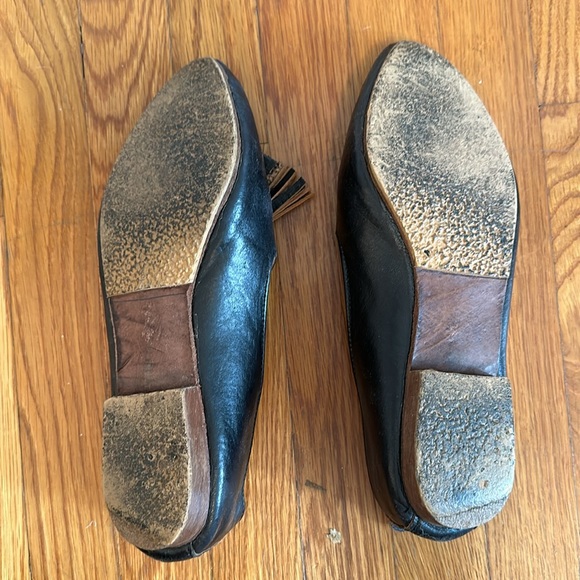 Handmade black leather loafers with tassels - Size 8.5 - Picture 4 of 6